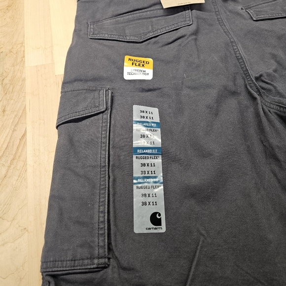 Carhartt Mens 38 Shadow Gray Rugged Flex Relaxed Fit Canvas Cargo Work Short NWT - Picture 7 of 7